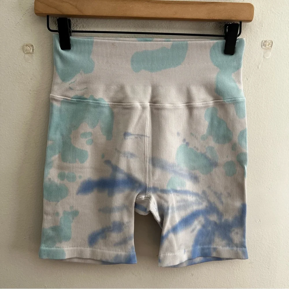 SPIRITUAL GANGSTER- Aruba Tie-Dye Biker Shorts Athletic Gym CrossFit Workout Run